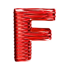 Red symbol with ribbed horizontal. letter f