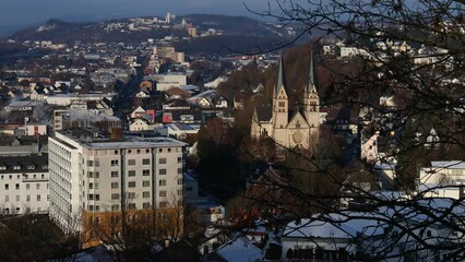 Canvas Print - siegen cityscape in germany in winter 4k 25fps video