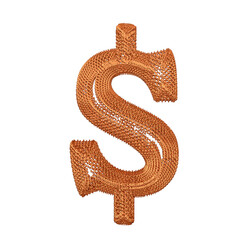 Symbol made of redheaded dollar signs