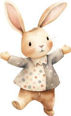 Aufkleber - Whimsical bunny illustration created with Generative AI technology