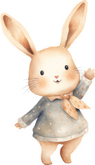 Aufkleber - Whimsical bunny illustration created with Generative AI technology