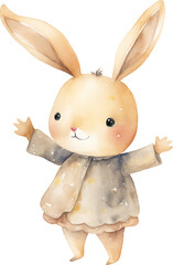 Aufkleber - Whimsical bunny illustration created with Generative AI technology