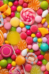 Variety shape of sweets candy