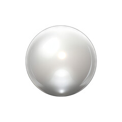 Canvas Print - Realistic grey shiny ball on transparent background, isolated.