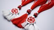 Celebrating spring's cheer: the joyous tradition of happy martisor, a Romanian cultural festivity marked by red and white talismans, symbolizing luck, optimism, and festive merriment on March 1st