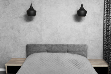 Wall Mural - Minimal bedroom interior design in gray tone