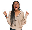 © Krakenimages.com - African american woman wearing casual clothes crazy and mad shouting and yelling with aggressive expression and arms raised. frustration concept.