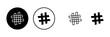 Hashtag icons set. black hashtag icon