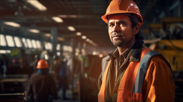 Industrial worker indoors in factory,Engineer or worker with industry