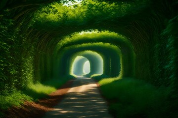 Poster - **wonder of nature - real tunnel of love, green trees-