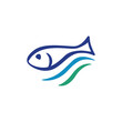 Fish and Water Wave Logo: Unifying Element for Fisheries, Maritime, River Industries, and Similar Businesses