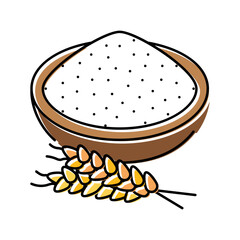 Sticker - flour wheat plate ears color icon vector. flour wheat plate ears sign. isolated symbol illustration