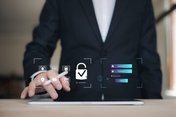 cybersecurity concept,user privacy security and encryption, secure internet access internet network security, system protect