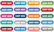  Set of button shop now.Buy now button with shopping cart. Online shopping button. Vector illustration. Modern collection for web site button.