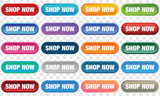 Fototapeta  -  Set of button shop now.Buy now button with shopping cart. Online shopping button. Vector illustration. Modern collection for web site button.