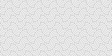Abstract Pattern With Wave Lines Gray Spiral White Scripts Background. Seamless Scripts Geomatics Overlapping Create Retro Line Backdrop Pattern Background. Overlapping Pattern With Transform Effect.