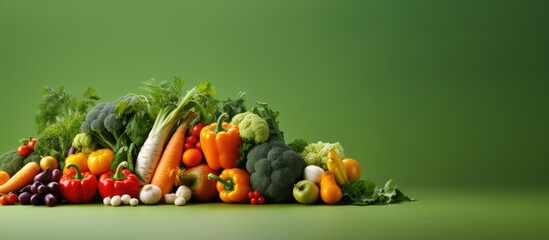 Poster - Concept of eating fresh vegetables and following a clean diet from local markets.