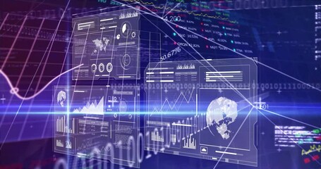 Animation of statistics, binary coding and financial data processing over grid