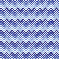 Wall Mural - Cute chevron pattern vector background. Blue Ombre style zigzag pattern wallpaper.