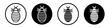 louse icon set. bug vector symbol in black filled and outlined style.