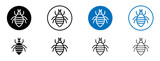 Fototapeta  - Louse line icon set. Louse bug in black and blue color.