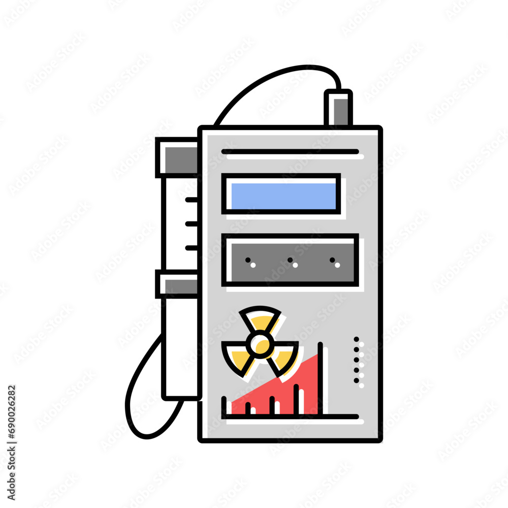 geiger counter nuclear energy color icon vector. geiger counter nuclear ...