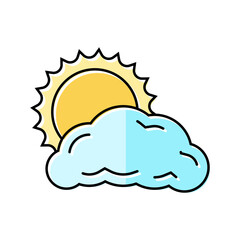 Canvas Print - sun and clouds summer sunlight color icon vector. sun and clouds summer sunlight sign. isolated symbol illustration