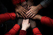 © hakule - a group of business people hands on their hands, team work