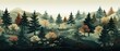 Forest with pine trees. Beautiful forest for background.