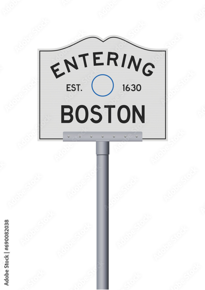 Springfield Ma Boston Post Rd Sign Vector illustration of the entering Boston (Massachusetts) city road ...