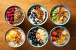 granola bowls with fruit and yogurt. ai generative
