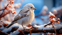 Tufted Titmouse Sitting On A Branch Of A Tree In Winter