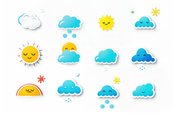 set of simple symbols for weather forecast on a white background. simple icon for weather symbols: c