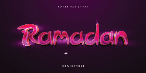 Wall Mural - Free vector ramadan text effect editable ramadan and muslim text style