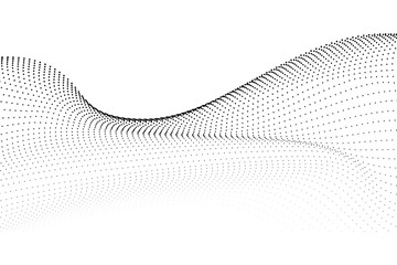 Flowing dots particles wave pattern halftone gradient background