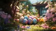 A backyard Easter egg hunt for children