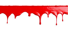 Red Paint Dripping Isolated On A Transparent Background
