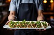 vegan tacos being served by waiter