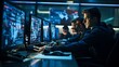Cybersecurity Team Monitoring Security Operations Center (SOC)