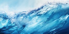 Abstract Water Ocean Wave, Blue, Aqua, Teal Texture. Blue And White Water Wave Web Banner Graphic Resource As Background For Ocean Wave Abstract. Backdrop For Copy Space Text