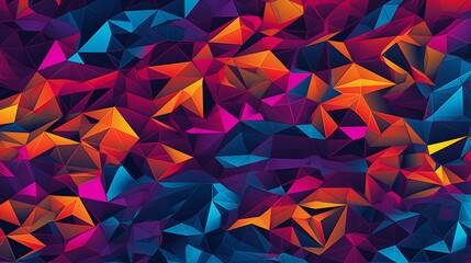 Poster - Geometric triangles in reddish and bluish colours