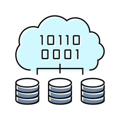 cloud computing software color icon vector. cloud computing software sign. isolated symbol illustration