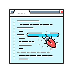 debugging code software color icon vector. debugging code software sign. isolated symbol illustration