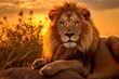 Portrait of a lion at sunset
,Generative AI	