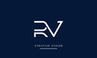 Alphabet letters icon logo RV or VR monogram