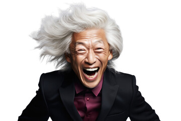 Wall Mural - Joyful Senior Asian Businessman Fashion Portrait