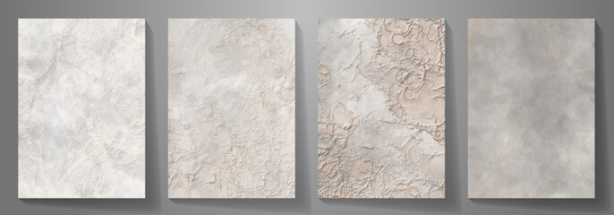 Stone set vector texture background for cover design, poster, flyer, cards and design interior. Natural grey and beige stone. Old paper. Tile. Dirty grunge wall texture.