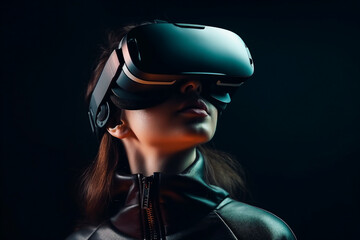 Generative AI conceptual portrait of successful business person man woman hacker programmer in office