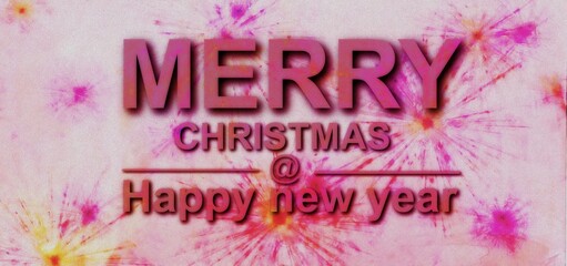 Wall Mural - merry Christmas and happy new year colorful text design