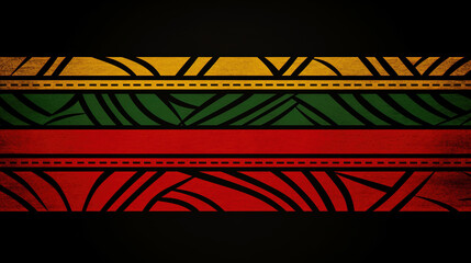 African art pattern on black background